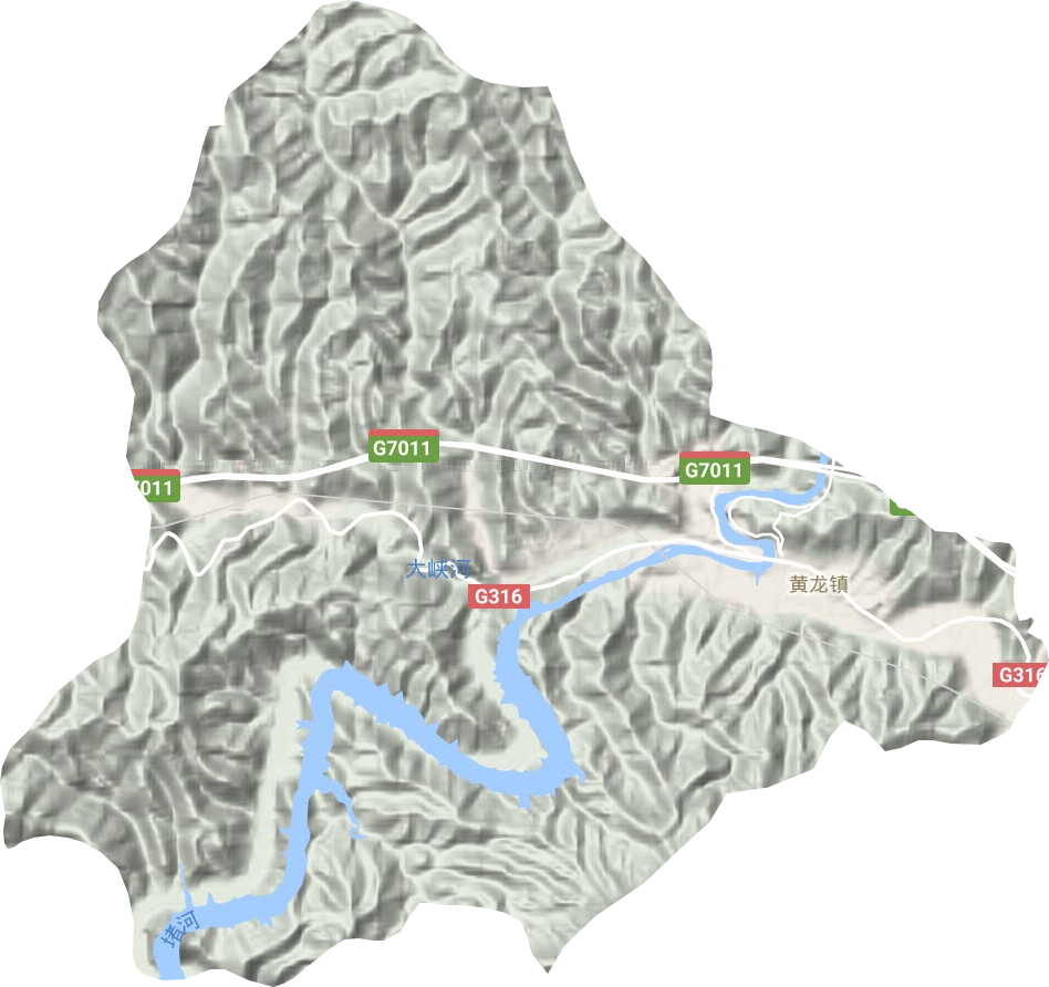 黄龙镇地形地图