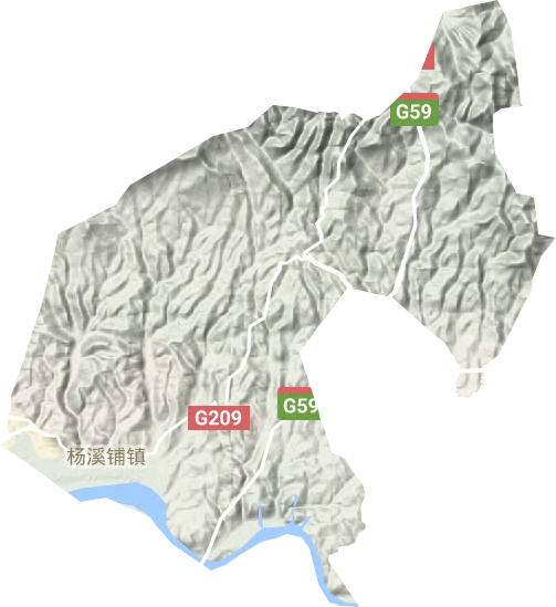 杨溪铺镇地形地图