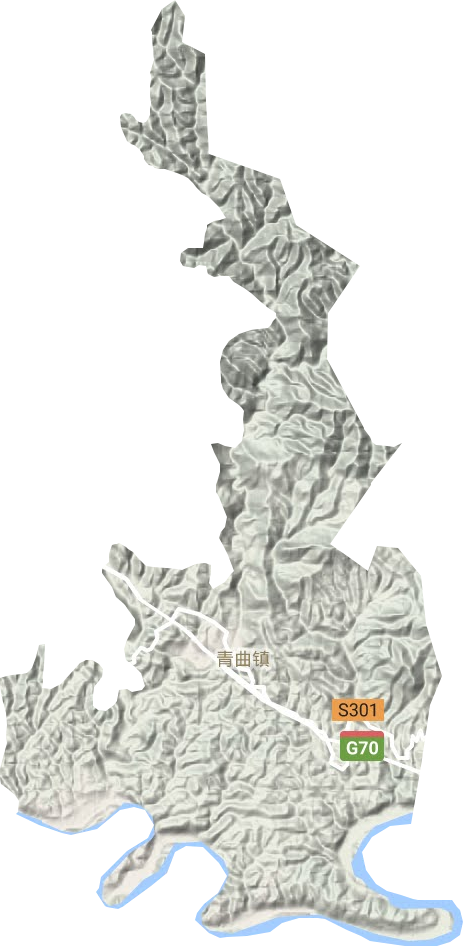 青曲镇地形地图