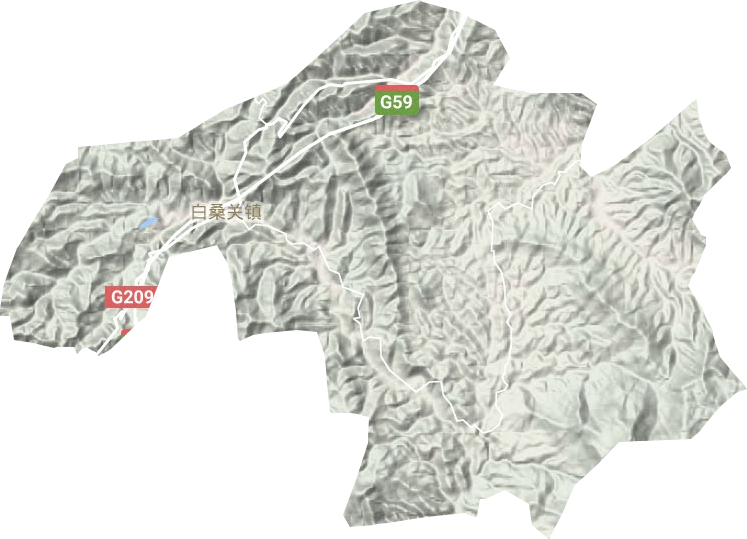 白桑关镇地形地图