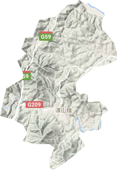 谭山镇地形地图