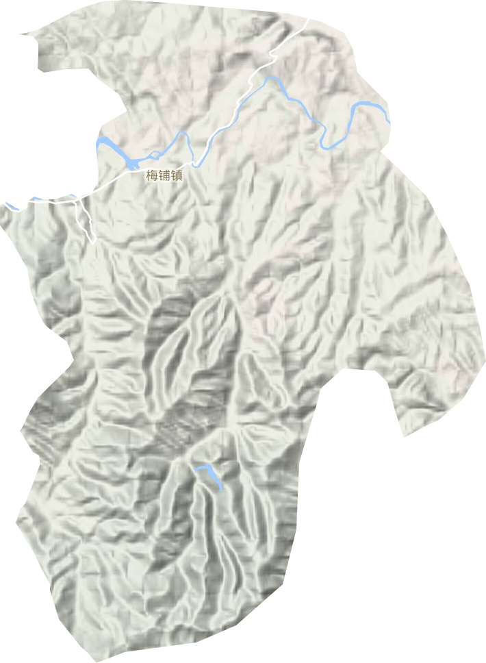 梅铺镇地形地图