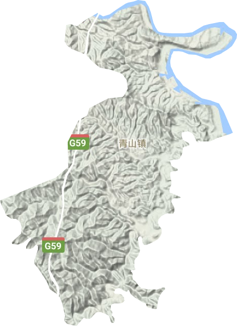 青山镇地形地图