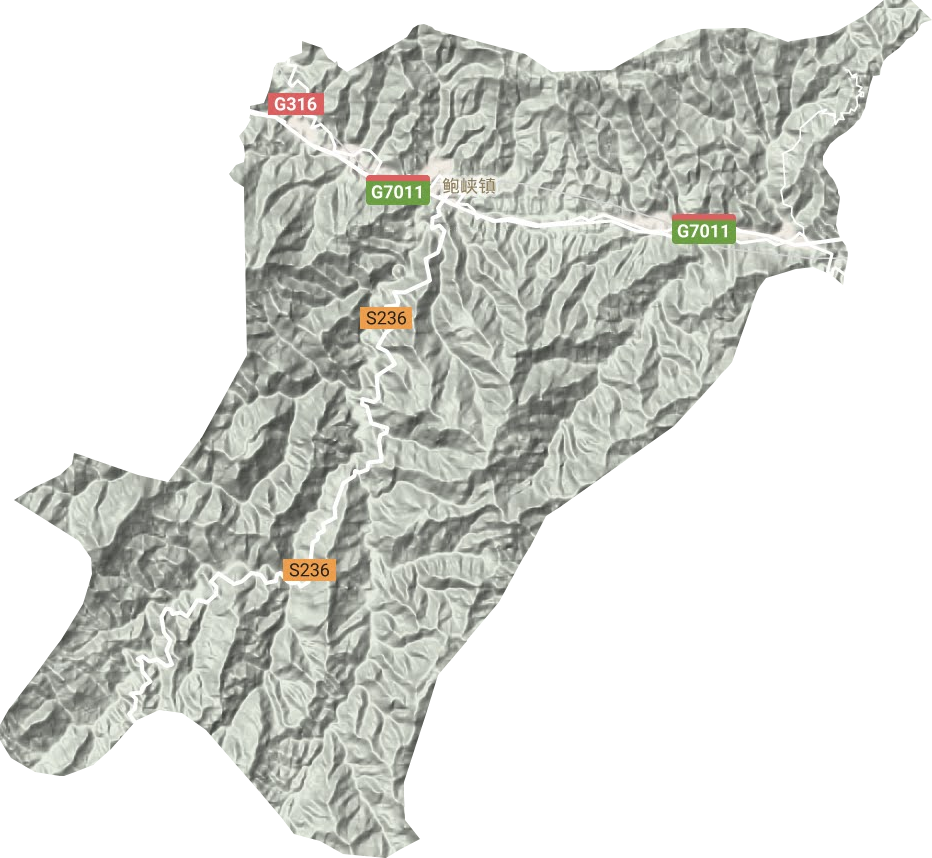鲍峡镇地形地图