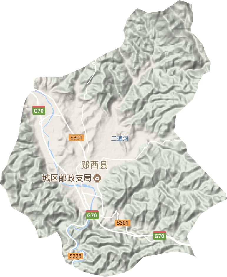 城关镇地形地图