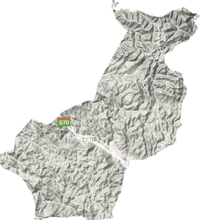 土门镇地形地图