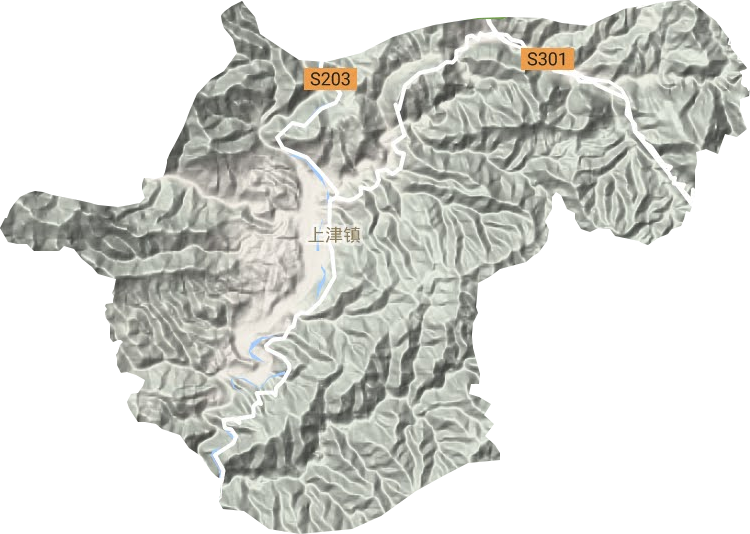 上津镇地形地图