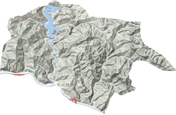 夹河镇地形地图