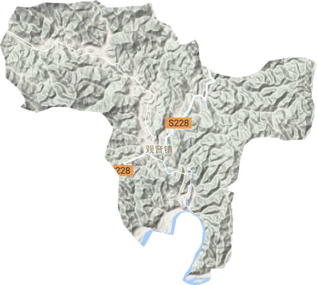 观音镇地形地图