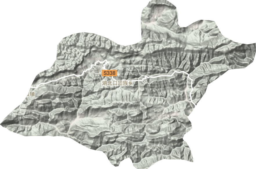 湖北口回族乡地形地图