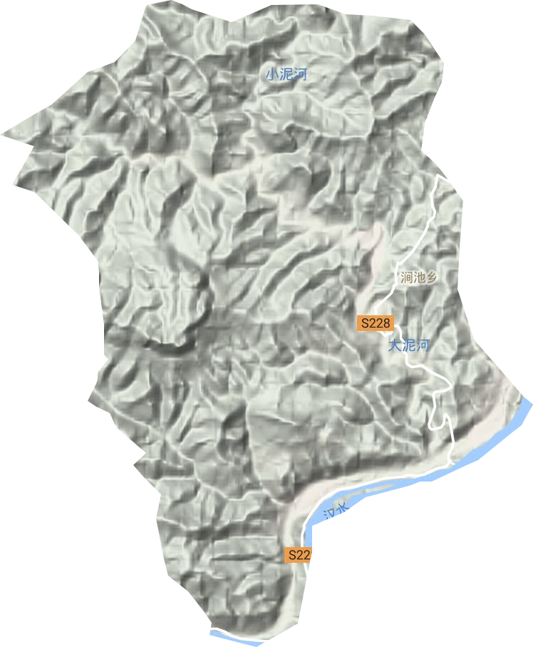 涧池乡地形地图