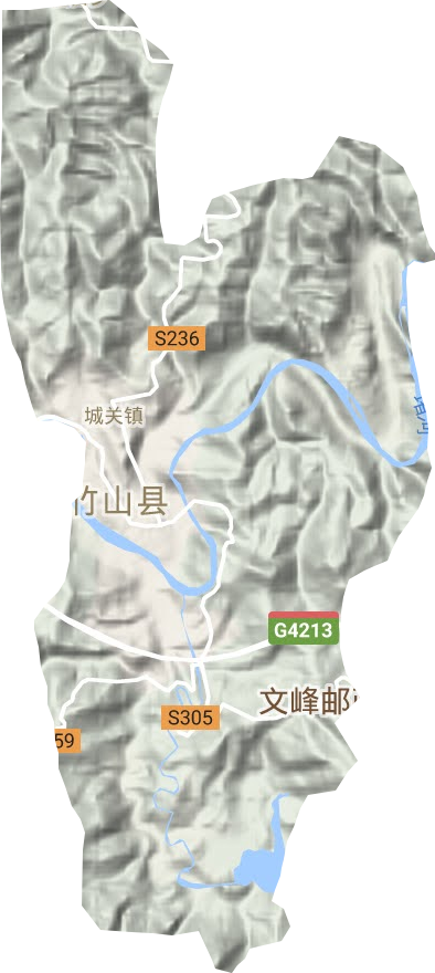 城关镇地形地图
