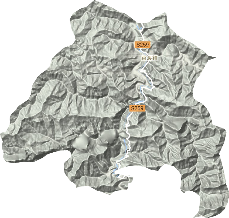 官渡镇地形地图