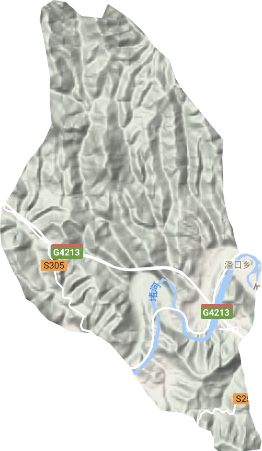 潘口乡地形地图