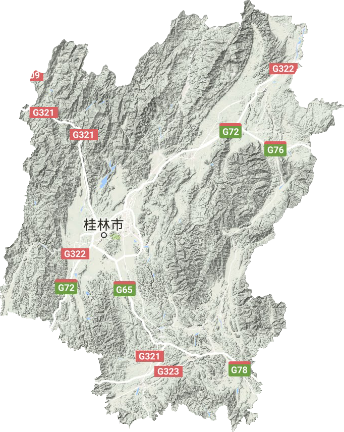 桂林市地形地图