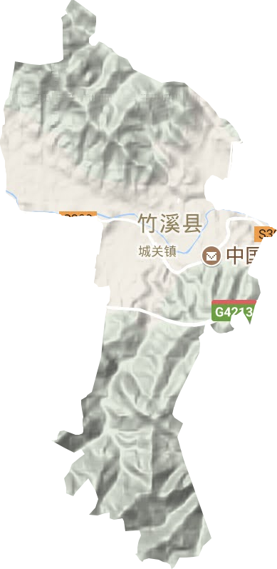 城关镇地形地图