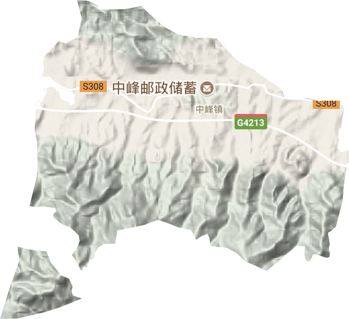 中峰镇地形地图