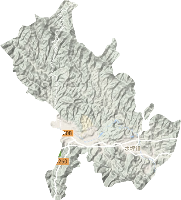 水坪镇地形地图