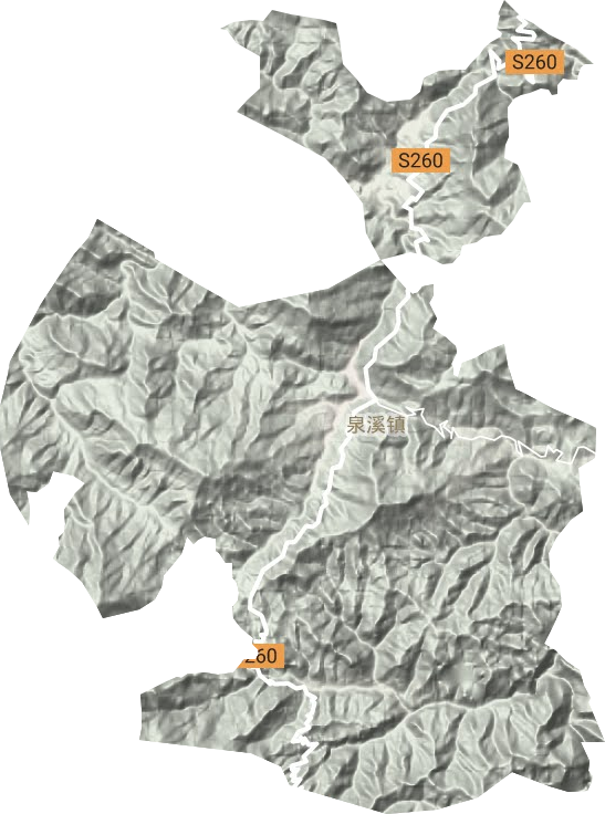 泉溪镇地形地图