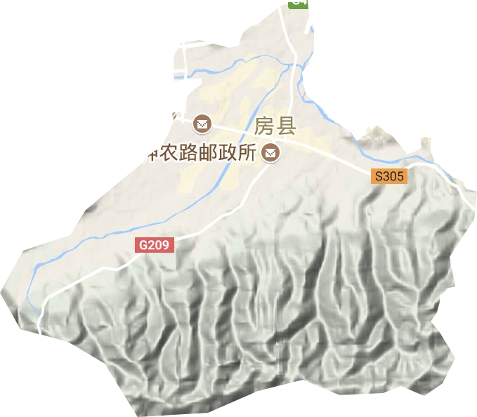 城关镇地形地图