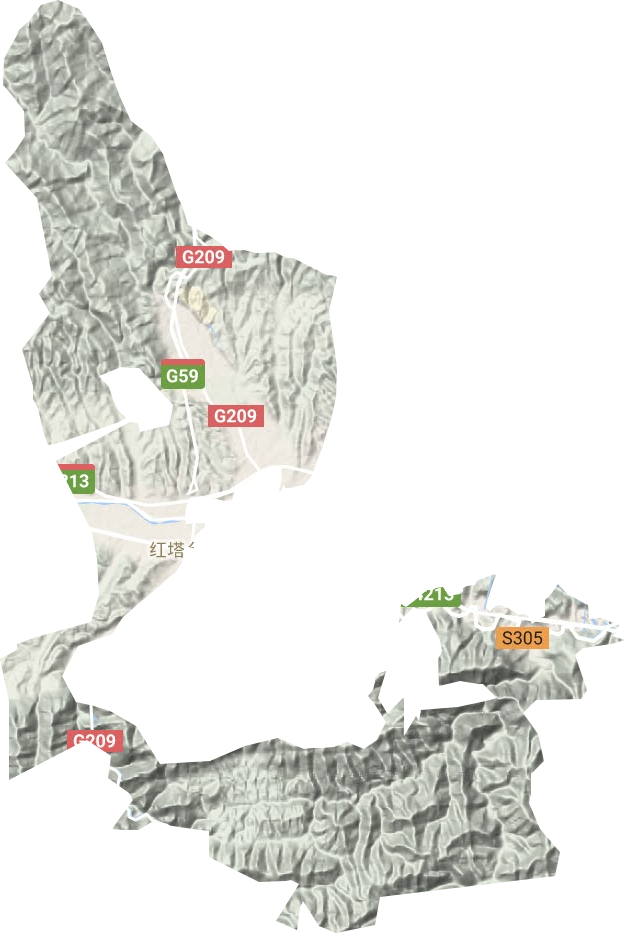 红塔镇地形地图