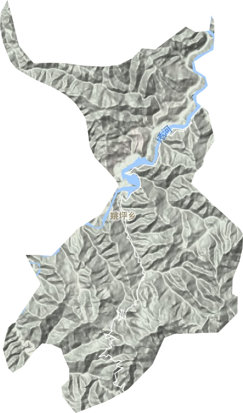 姚坪乡地形地图
