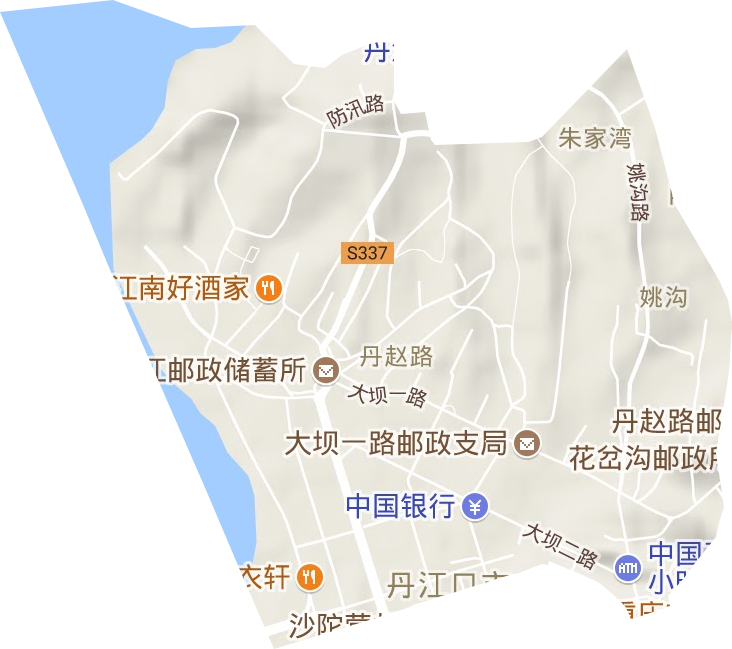 大坝路街道地形地图