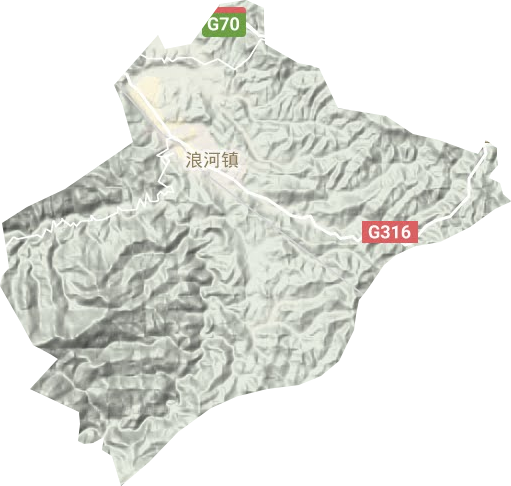 浪河镇地形地图