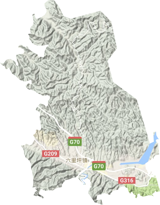 六里坪镇地形地图