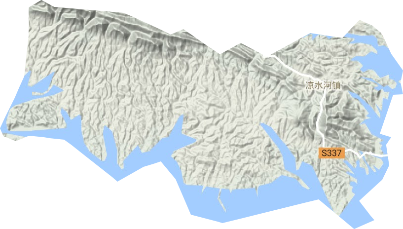 凉水河镇地形地图