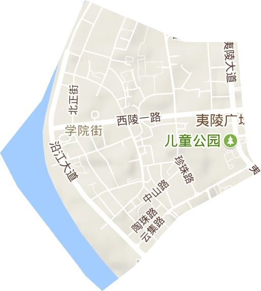 学院街道地形地图