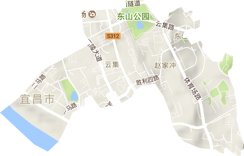 云集街道地形地图