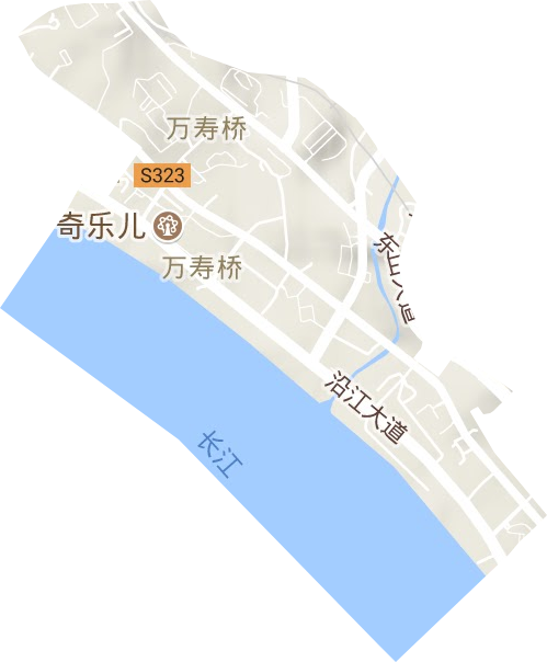 万寿桥街道地形地图