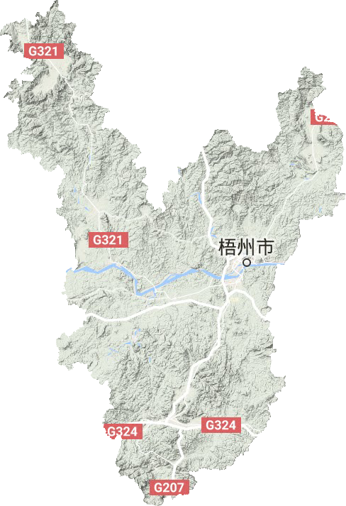 梧州市地形地图