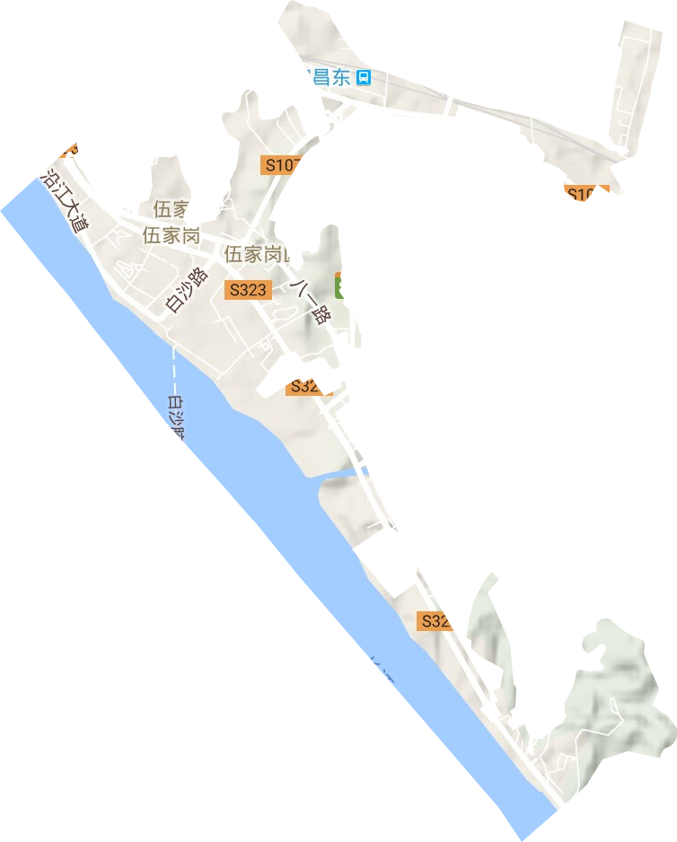 伍家岗街道地形地图