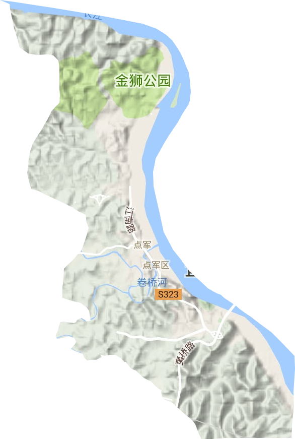 点军街道地形地图