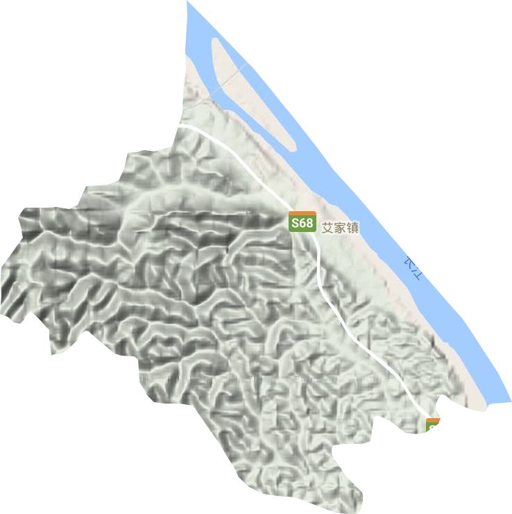 艾家镇地形地图