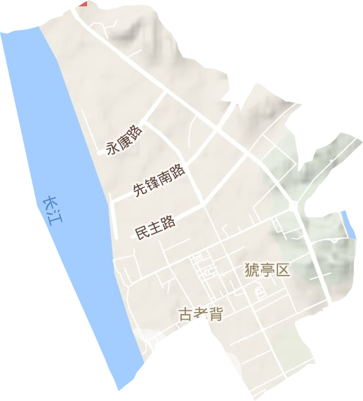 古老背街道地形地图