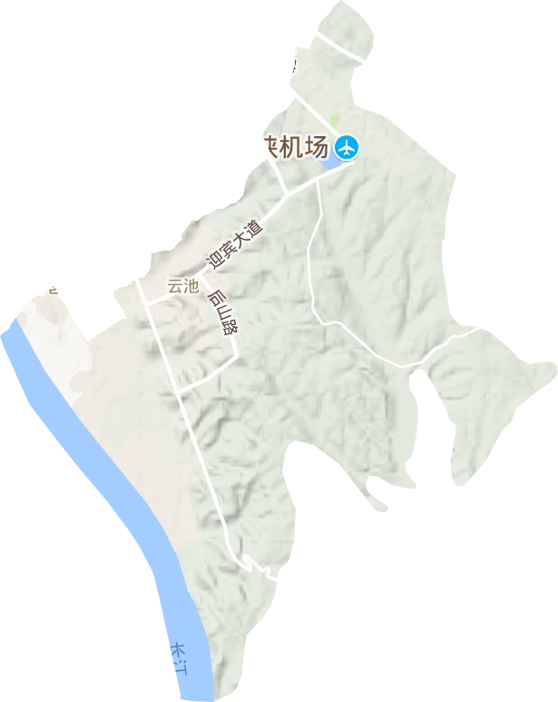 云池街道地形地图