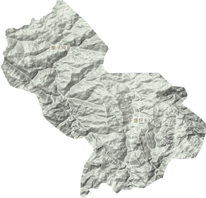 下堡坪乡地形地图