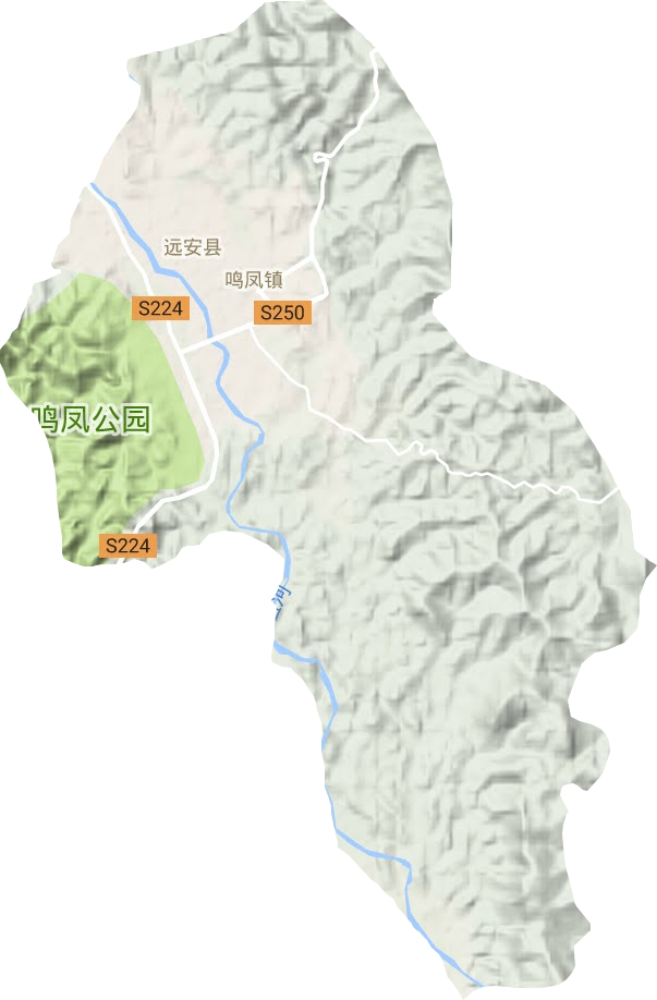 鸣凤镇地形地图