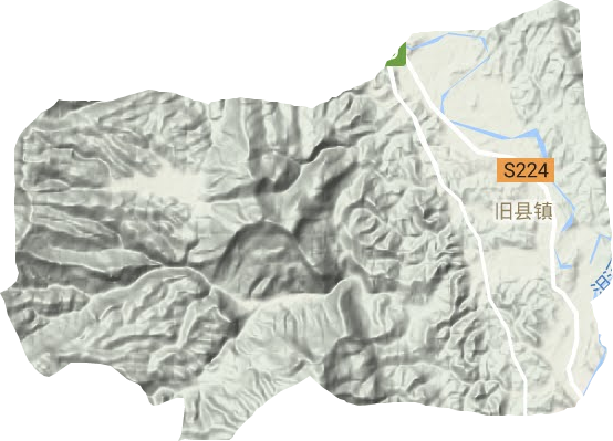 旧县镇地形地图