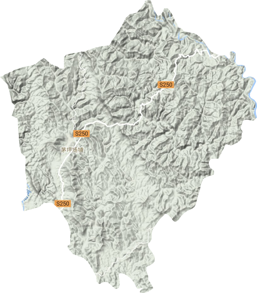 茅坪场镇地形地图