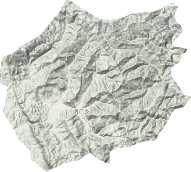 河口乡地形地图