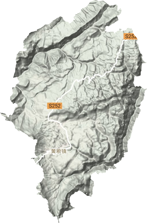 黄粮镇地形地图