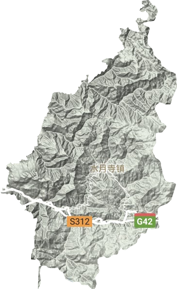 水月寺镇地形地图