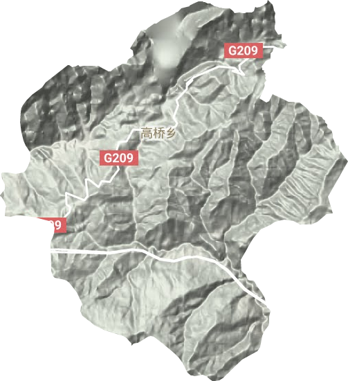 高桥乡地形地图