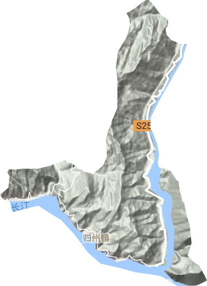 归州镇地形地图