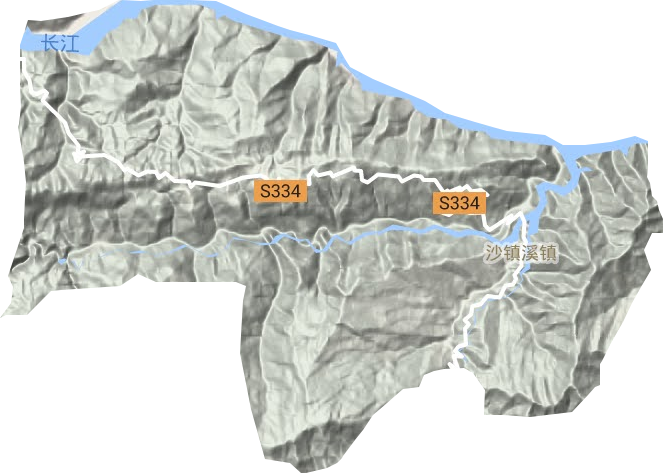 沙镇溪镇地形地图