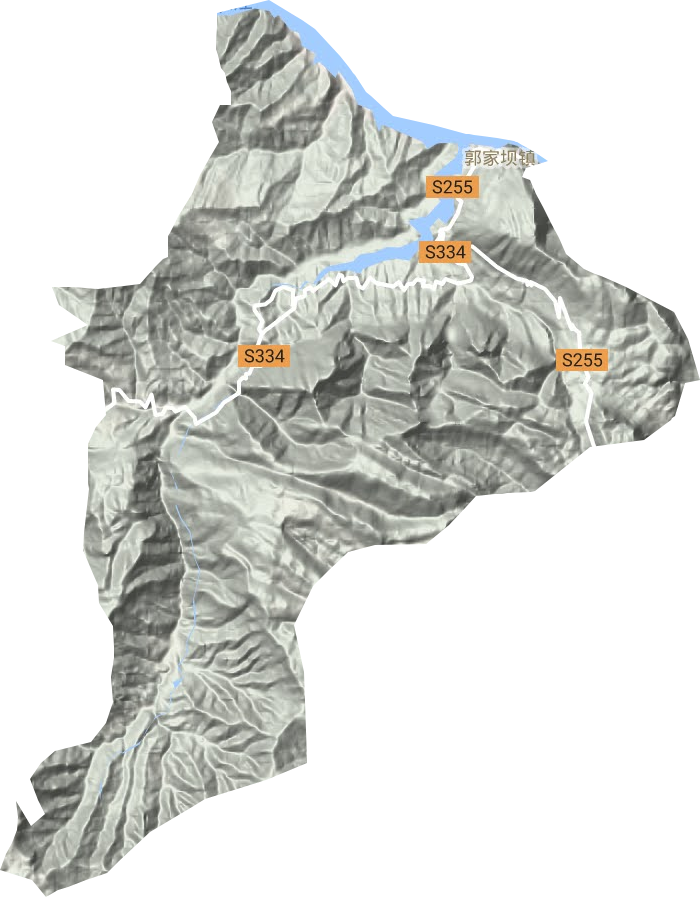 郭家坝镇地形地图